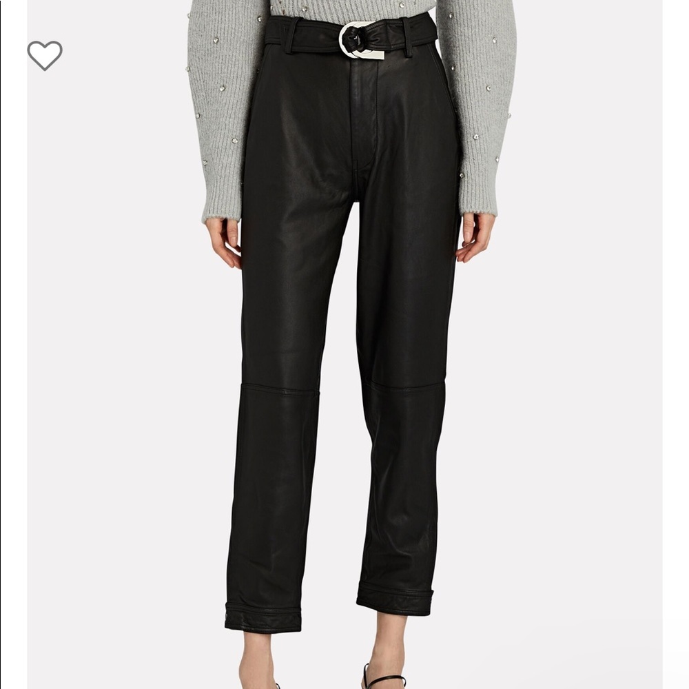 J Brand Jonah High-rise Leather Trousers In Black
